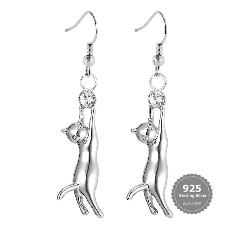 BiBi Jewelry S925 Silver Fashion Cute Cat Student Daily Jewelry
