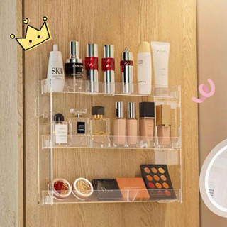 ที่วางของ ชั้นติดผนัง ชั้นวางห้องน้ำพลาสติกใส ไม่เจาะรู รับน…