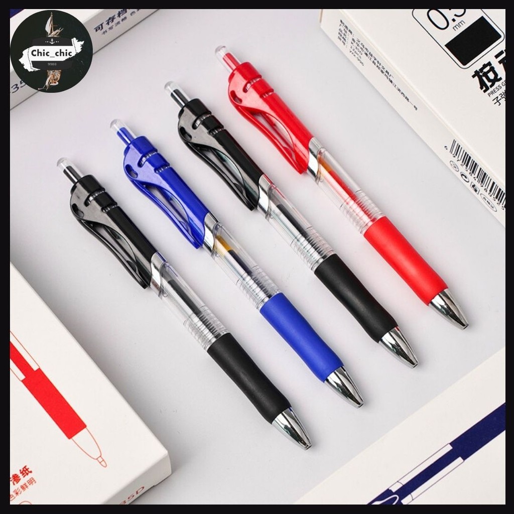 ปากกาเจล (1ชิ้น) แบบกด ขนาด 0.5mm มี 3 สี ปากกากึ่งลูกลื่น #AL-0015