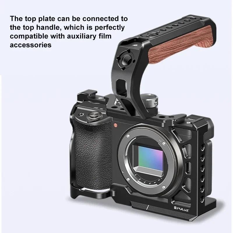 กรงกล้องโลหะขยาย Mount Stabilizer Rig สําหรับ Sony A6500 / A6400 / A6300 / A6000 อุปกรณ์เสริมสําหรับ