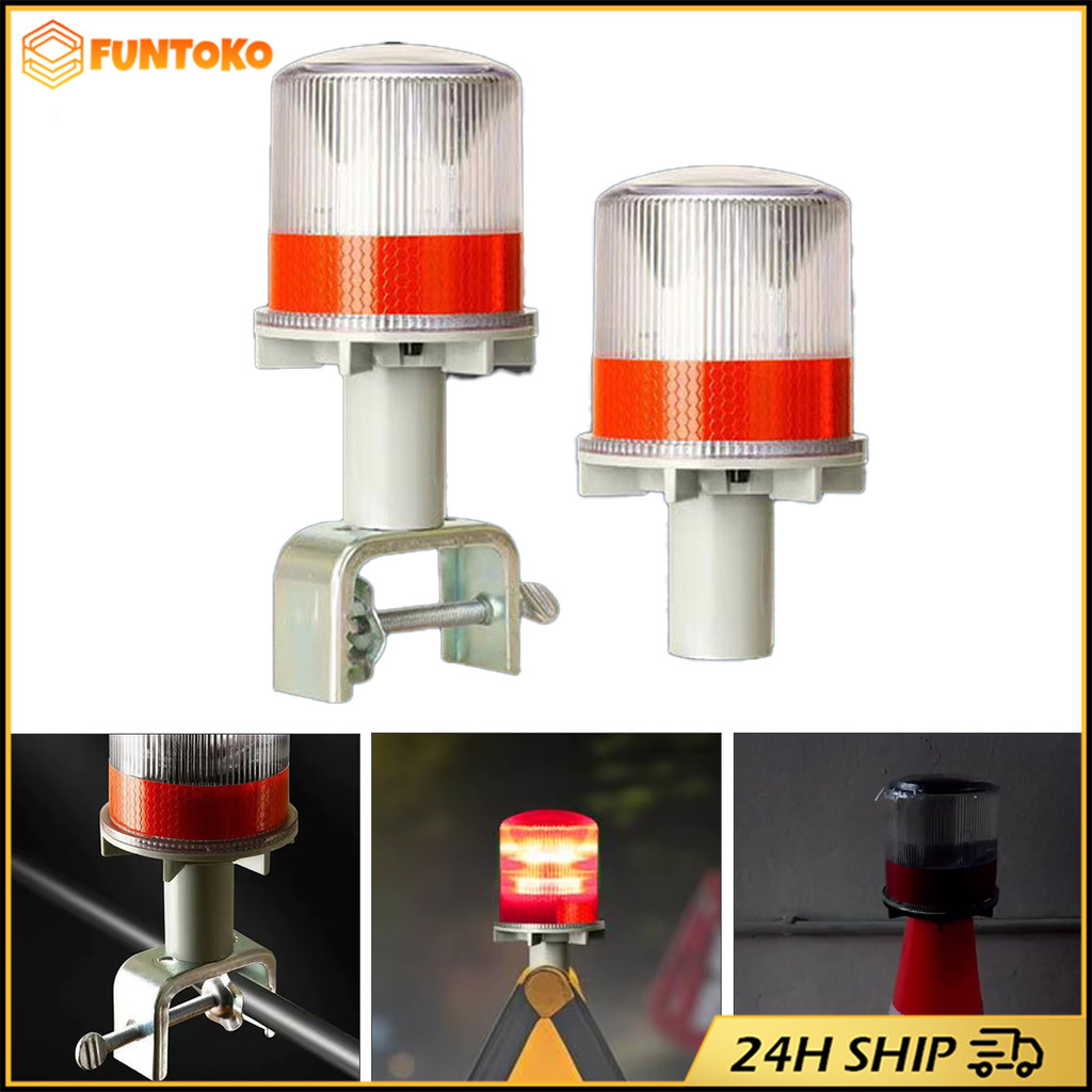 สินค้ามีคุณภาพ ไฟจราจรled โซล่าเซลล์ กันน้ำ ไซเรนกระพริบฉุกเฉิน ไฟเตือนสีแดง พกพาสะดวก