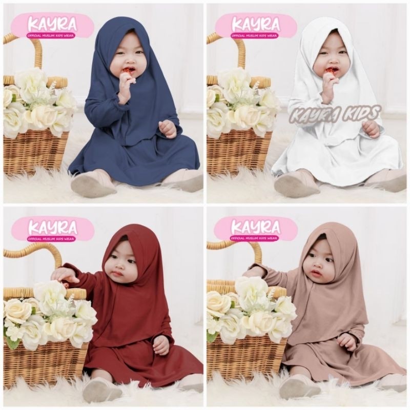 PREMIUM Kayara Kids Baby Girl Dress 0-3 Years Muslimah Baby Girl Hijab Set Soft & Cool Fabric