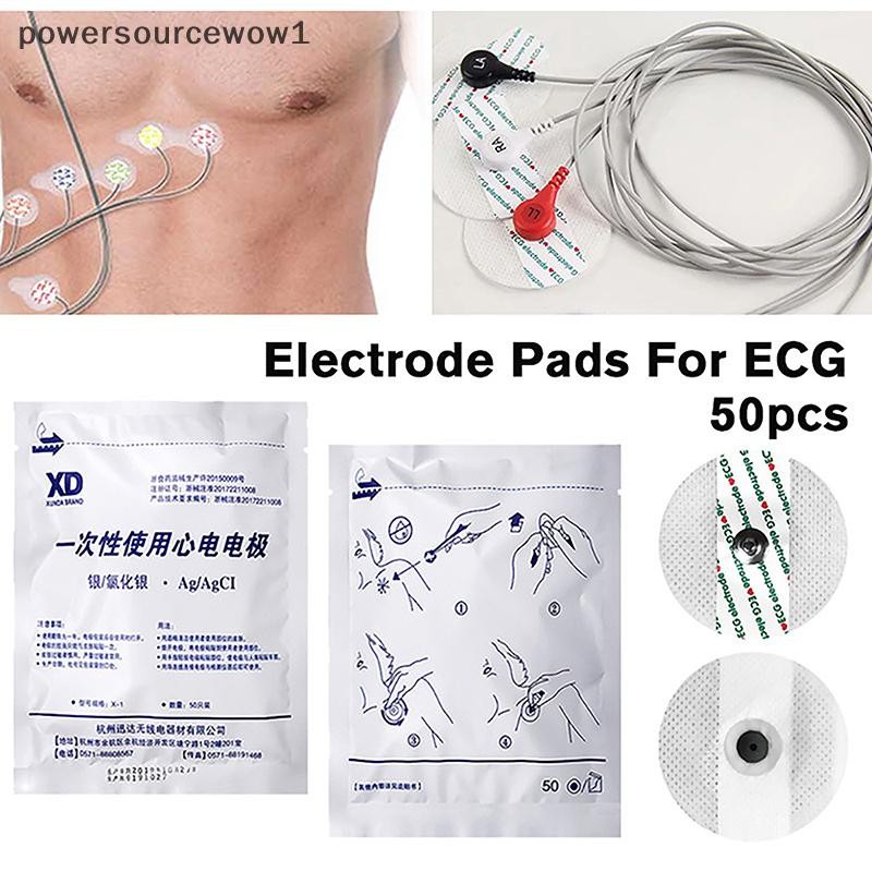 WOW 50 ชิ้น/ถุง Electrode Patch ทางการแพทย์ทิ้ง ECG EKG อุปกรณ์เสริมไม่ทอแผ่นอิเล็กโทรด Electrocardiogram เครื่องกระตุ้นกล้ามเนื้อ TH