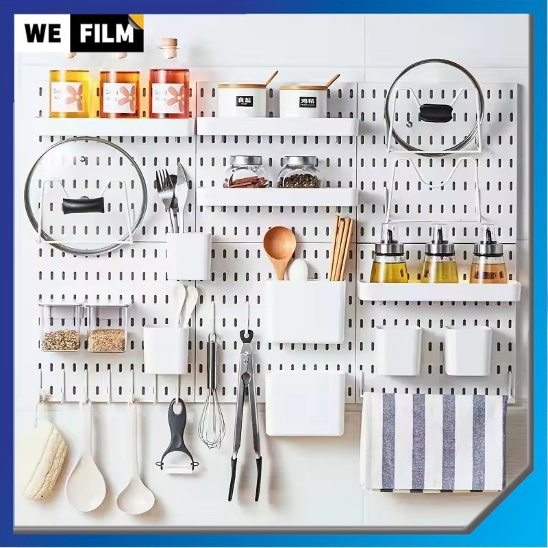 แผ่นวางของติดผนัง แผ่นตกแต่งผนัง DIY Pegboard กระดานเจาะรู ติด ห้อย แขวน ตกแต่งห้อง เพิ่มฟังก์ชันเก็