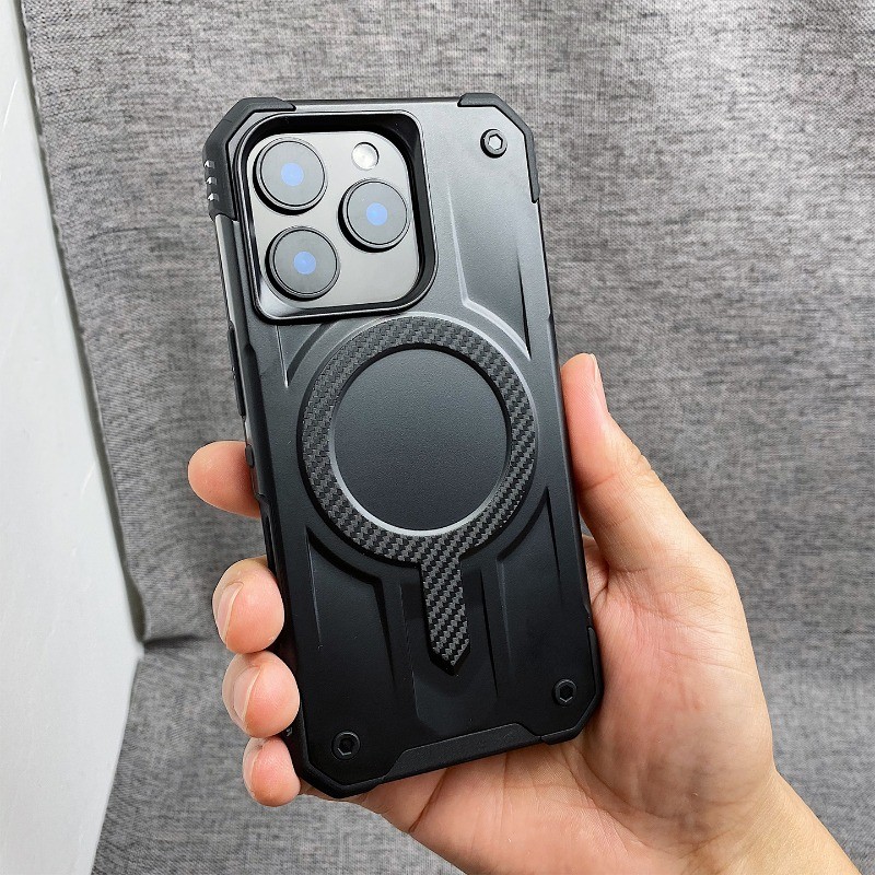 ใหม่ Heavy Duty 2in1 สําหรับ iPhone 16 15 14 13 Pro Max 14Plus 15Plus 16Plus 12 Pro ปลอก Matte Magnetic ทหารป้องกัน