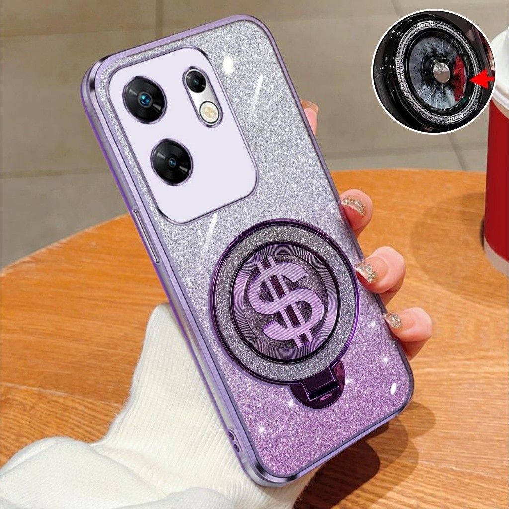 HP Infinix Zero 30 4G 5G Soft Case Glitter Ring Dollar Wireless Premium