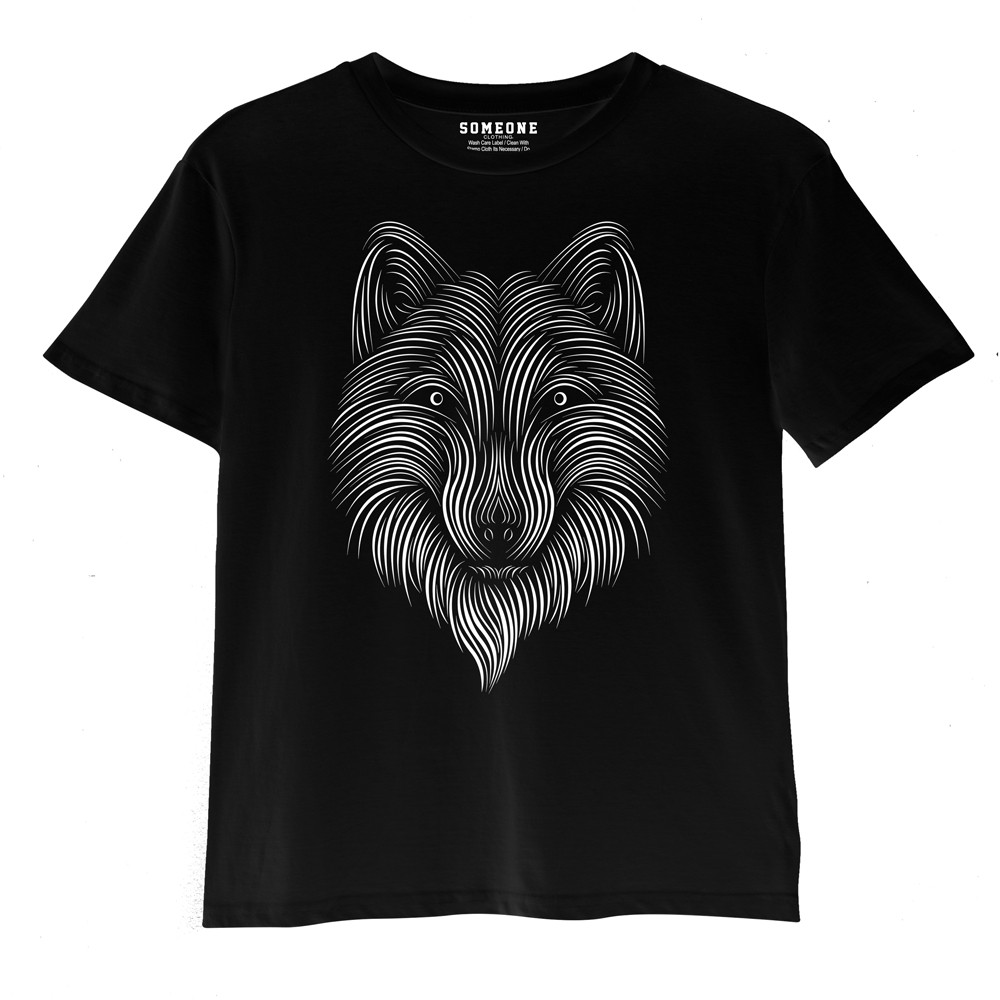 Someone T Shirt "Wolf Line White" 330D Glow In The Dark
