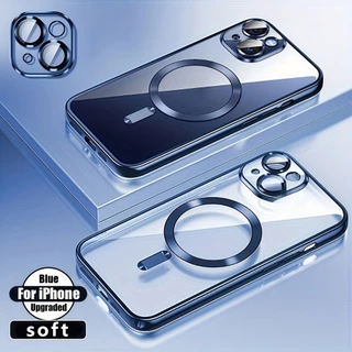 เคสโทรศัพท์โปร่งใสแบบแม่เหล็กเคลือบด้วยไฟฟ้าหรูหราเหมาะสําหรับ ไอโฟน 11 12 13 14 15 16 มือโปร สูงสุด บวก