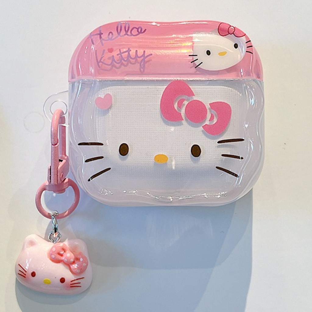 Inpods 12/i12 เคสหูฟังสีชมพูหวาน Hello Kitty รูปแบบ Soft รูปที่ 6