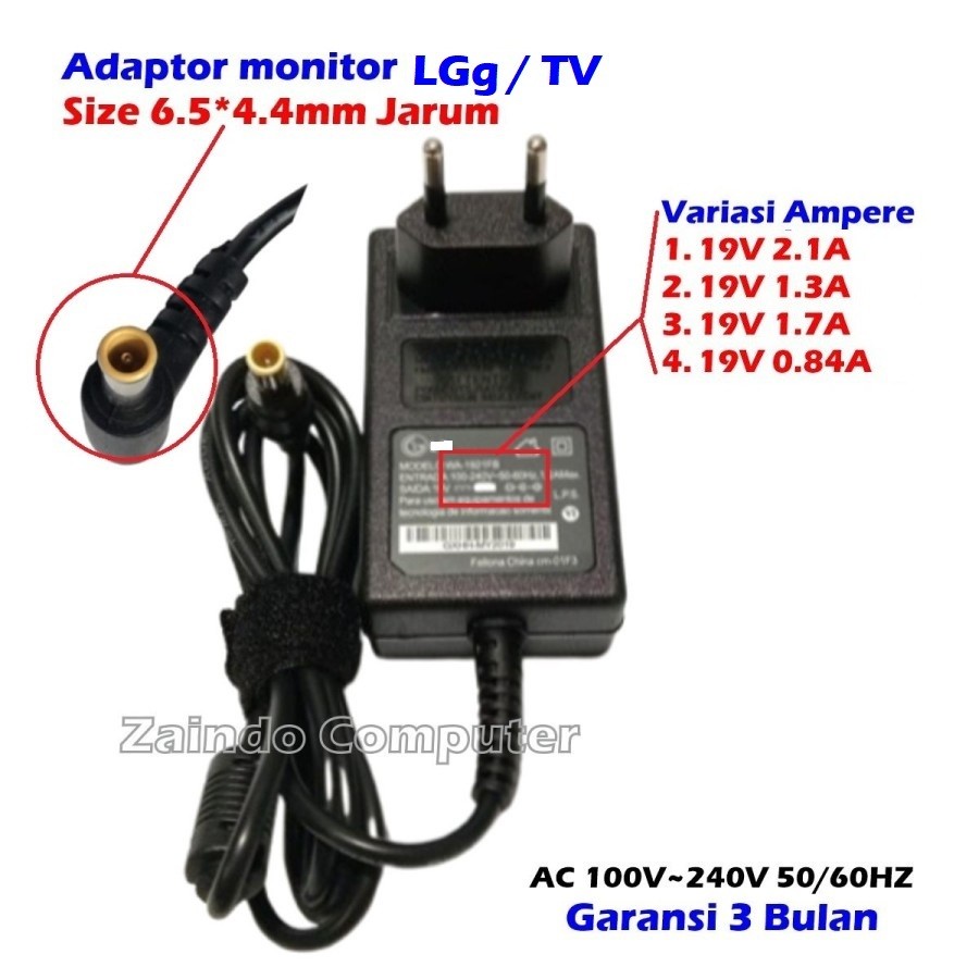 LGg TV MONITOR ADAPTER 19V 2.1A LGg TV MONITOR ADAPTER 19V 1.3A LGg TV MONITOR ADAPTER 19V 1.7A LGg 