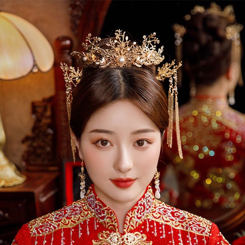 สไตล์จีน Hanfu Headdress หญิงเครื่องประดับโบราณ Step Fringed Hairpin งานแต่งงาน Xiuhe อุปกรณ์เสริม