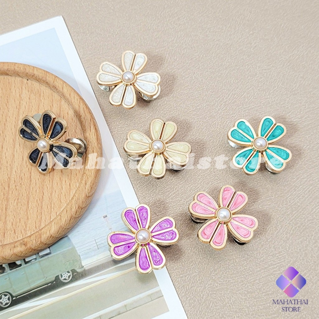 Mahathai ตะขอปรับเอวกางเกง แบบหัวเข็มน ขนาดเล็ก ดอกไม้ที่ออกแบบมาได้ลงตัว  1 ชิ้น Waist buckle - รูปที่ 2