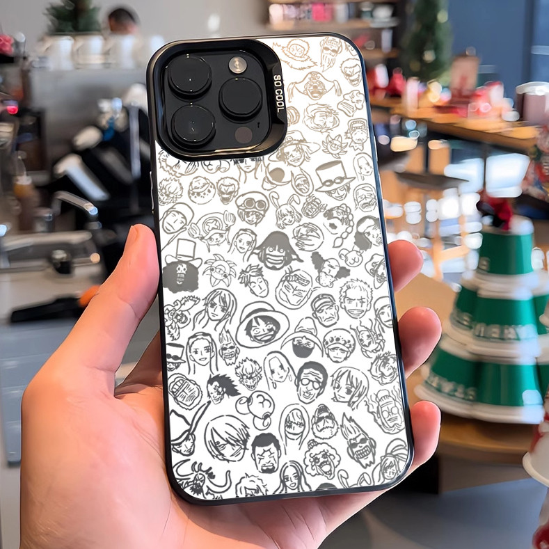 เคสโทรศัพท์หรูหราลายการ์ตูนวันพีชสุดสร้างสรรค์ For iPhone 13 11 12 14 15 16 Pro MAX 14 15 16 Plus X/XR/XSMAX 7Plus CASE