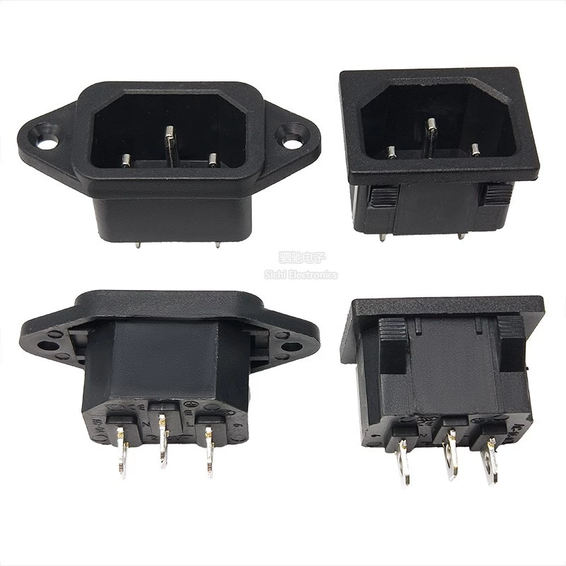 ทองแดงทั้งหมด AC Power Socket 3-Pin สินค้าพร้อมหู AC-04/05 Power Socket Component 10A 250V
