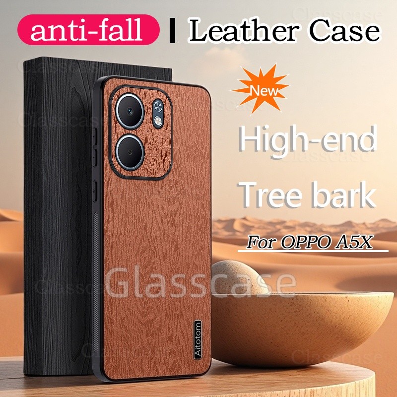 Oppo A5X 2025 สําหรับ Oppo A5 A 5 X pro A5X A5pro OppoA5 OppoA5X 5X OppoA5pro A 5pro Tree Bark หนังเ