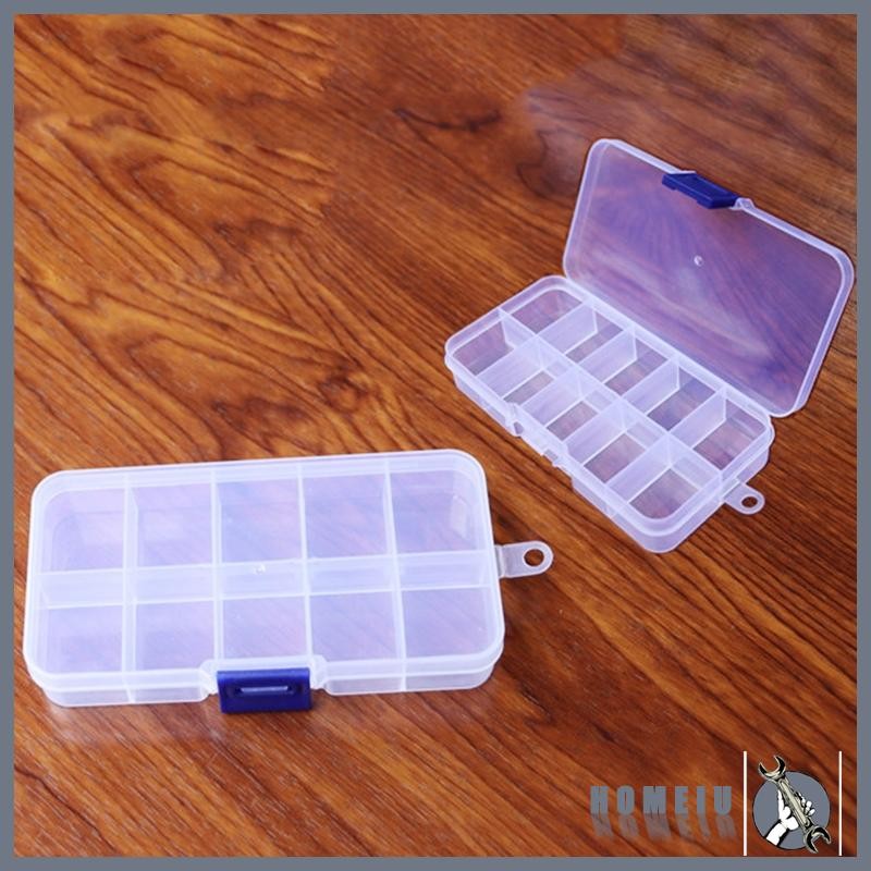 บ้าน 10กริดพลาสติกจัดเก็บกล่องเครื่องประดับช่องปรับคอนเทนเนอร์สําหรับลูกปัดกล่องต่างหูสําหรับเครื่องประดับสี่เหลี่ยมผืนผ้า