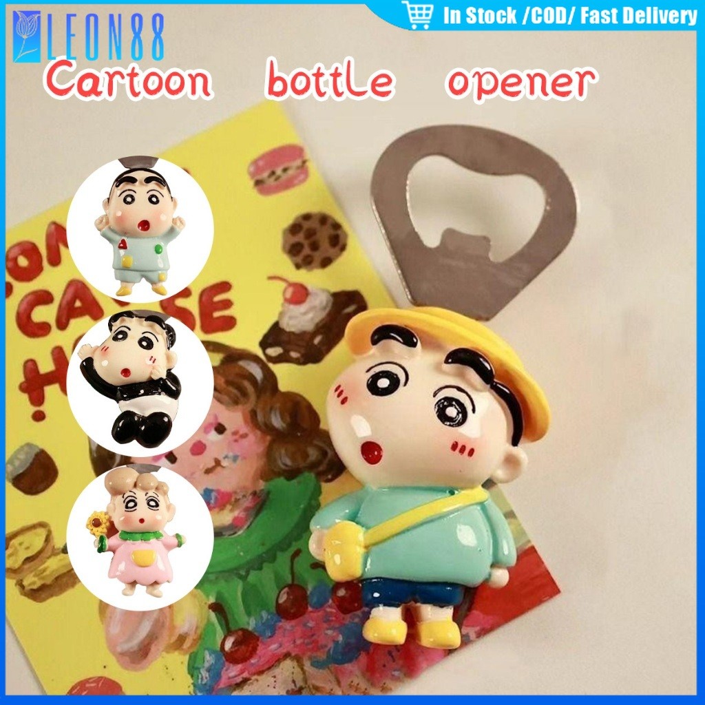 ของมาใหม่！ที่เปิดขวดเครยอนชินจัง แม่เหล็กติดตู้เย็น ที่เปิดโซดา แบบพกพา เปิดฝาขวด