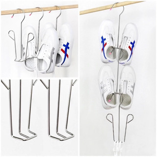 DZB HOME ส่งฟรีส่วนลดไม้แขวน ไม้แขวนรองเท้า ที่ตากรองเท้า ไม้แขวนสแตนเลสรองเท้าอบแห้ง ที่เก็บรองเท้า