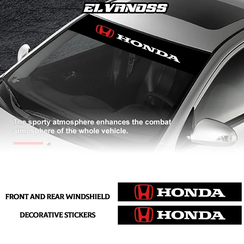 สติ๊กเกอร์กระจกหน้ารถแบบกําหนดเองสําหรับ Honda Mugen TypeR Jazz Civic Accord HRV