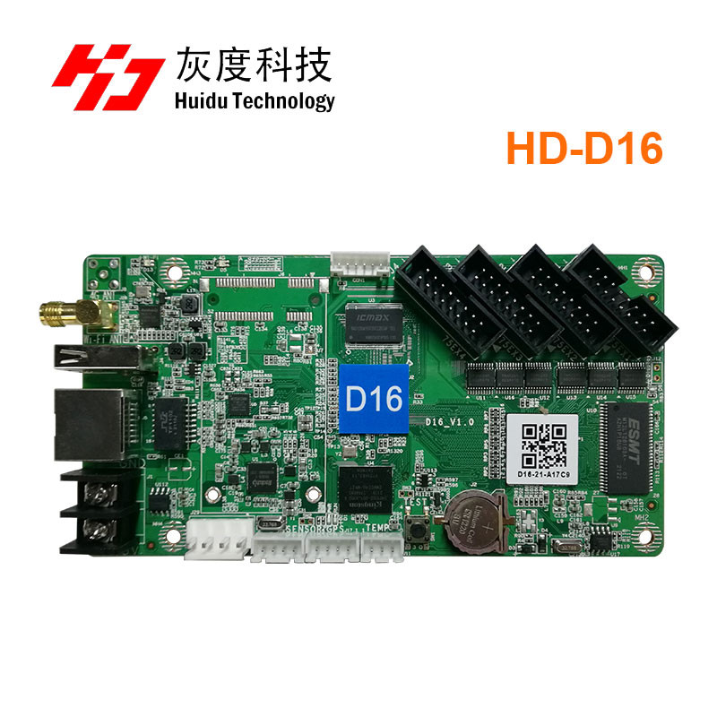 Huidu HD D16 ซิงโครนัส RGB เต็มรูปแบบสี Huidu การ์ดควบคุม LED รองรับ Wi-Fi U-disk Ethernet 640x64 พิ