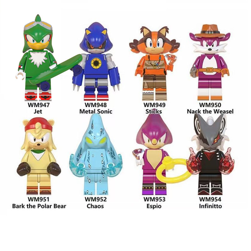 ในสต็อก Sonic Pink Shadow Building Blocks ของเล่นเด็ก WM6088