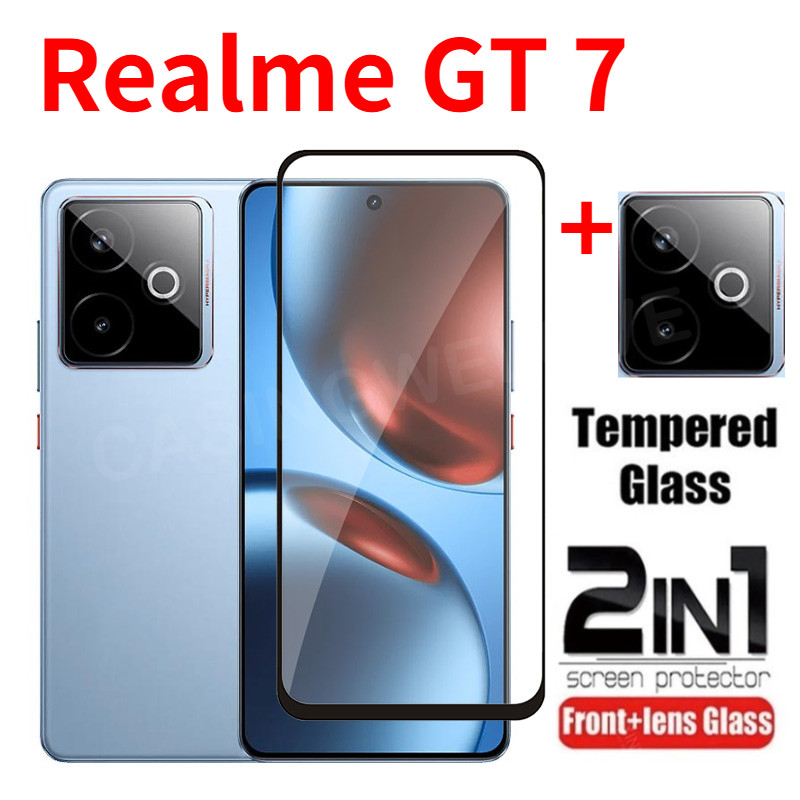 ป้องกันหน้าจอสําหรับRealme GT 7 5G Realme GT7 2025 คลุมทั้งหมดกระจกนิรภัยใสHDป้องกันฟิล์มรอยขีดข่วน