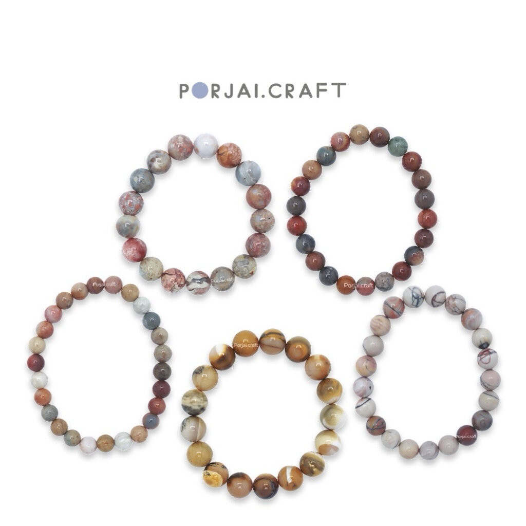 Alashan Agate Beaded Bracelets สร้อยข้อมืออาลาซานอาเกต