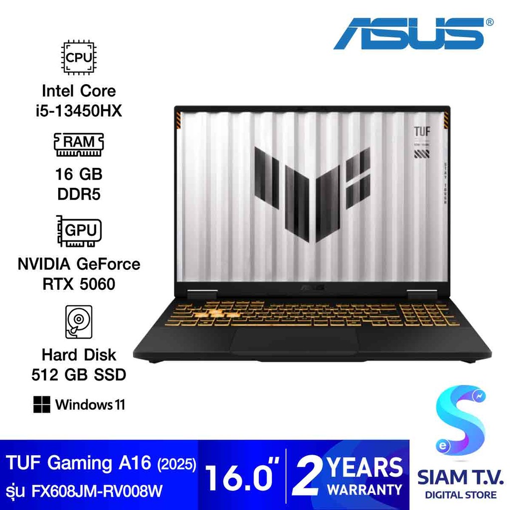 NOTEBOOK (โน้ตบุ๊ค) ASUS TUF GAMING F16 FX608JM-RV008W (JAEGER GRAY) โดย สยามทีวี by Siam T.V.