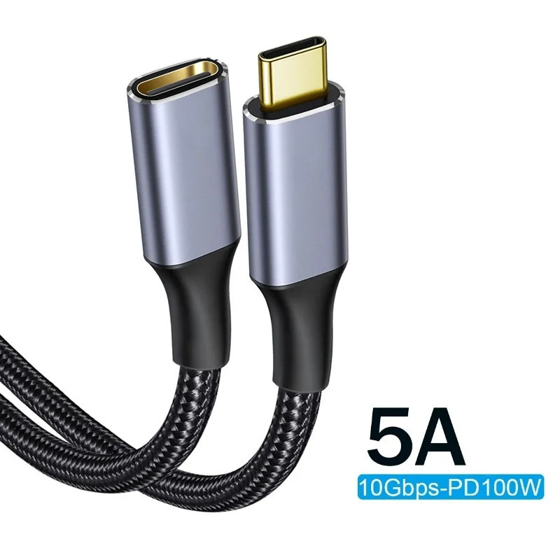 1M/2M/3M/5M USB Type C Extension Cable 10Gbps USB C ถึง Type-C Data Cable PD100W Fast Charging USB-C