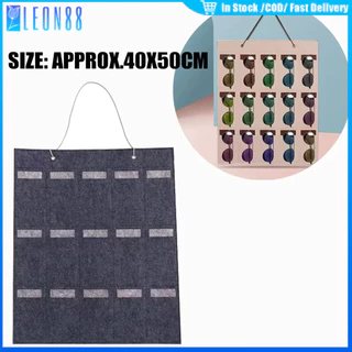 ของมาใหม่！กระเป๋าแขวนจัดเก็บแว่นตา 15ช่อง พร้อมเชือกแขวน สําหรับแขวนโชว์แว่นตา
