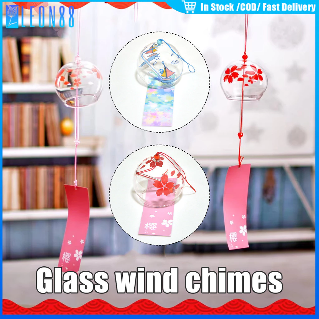 ของมาใหม่!กระดิ่งลม แก้วใส สําหรับแขวนหน้าต่าง หน้าบ้าน สไตล์ญี่ปุ่น