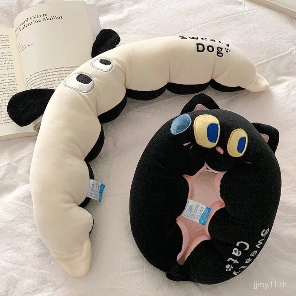 หมอนรูปตัวยูการ์ตูน หมอนรองคอหนอนผีเสื้อ สำหรับงีบหลับในสำนักงาน หมอนป้องกันกระดูกสันหลังส่วนคอแบบพก