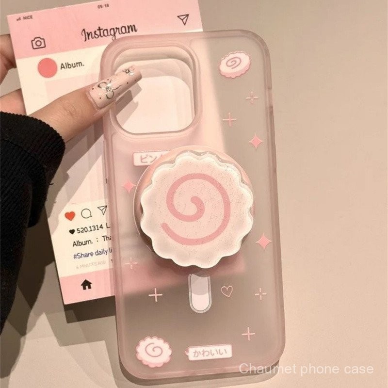 เคสโทรศัพท์สไตล์ Ins รูปปลาสด เข้ากันได้กับ iPhone 16 Pro 15 เคสโทรศัพท์แบบด้าน 14 แบบแม่เหล็ก 13 ขาตั้ง 12 HRHD