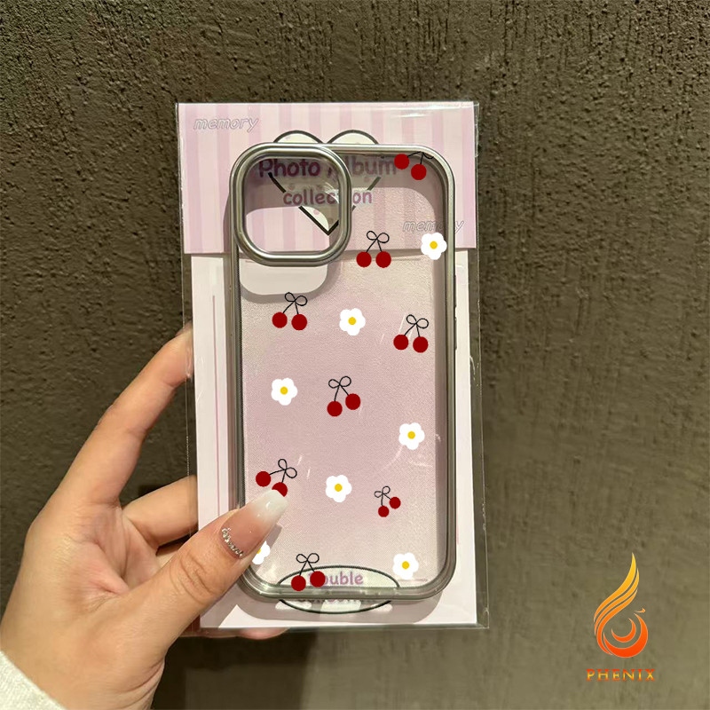 ความรู้สึกขั้นสูง จัดส่งจากประเทศไทย เชอร์รี่สำหรับ iphone เคสไอโฟน 13 12 11 PRO MAX 16 15 14 X XS MAX XR 7/8PLUS หรูหรา