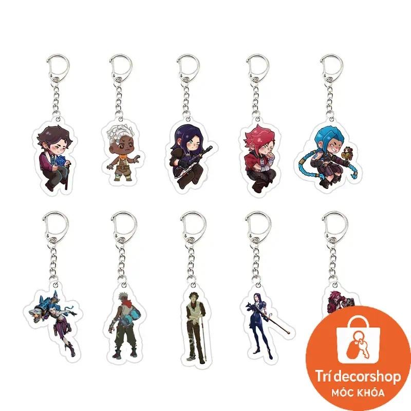 Akrilk Arcane Jinx Vi Caitlyn Ekko Viktor Anahlık Arcane FigurePendant Anahtarlık Anahtarlık Akesua