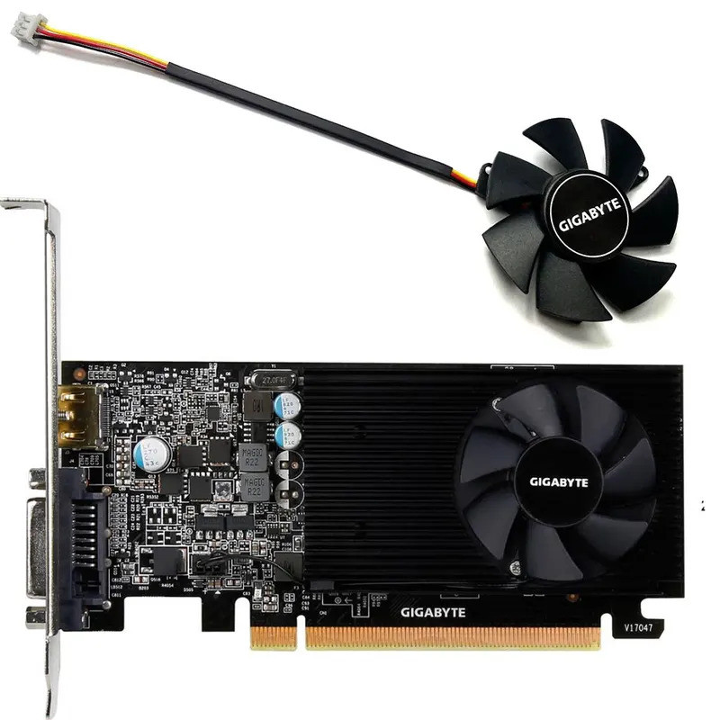ใหม่ FS1250-S2053A 3PIN GIGABYTE GT 1030 Low Profile FAN,สําหรับ GIGABYTE GTX 10501050TI GT 1030 Low