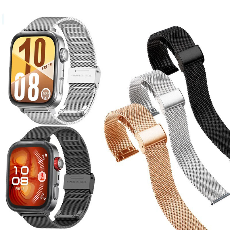 สายสแตนเลสสําหรับ Huawei Watch Fit4 Pro Milanese สําหรับ Fit 4 Fit4pro Smart Band