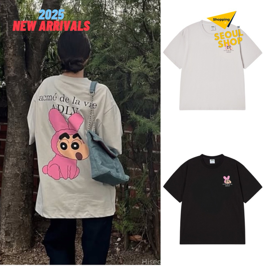 ADLV (เก็บเงินปลายทาง) เสื้อยืด ขั้นสูง x ชินจังคอกลมผ้าฝ้ายสบายลายน่ารัก