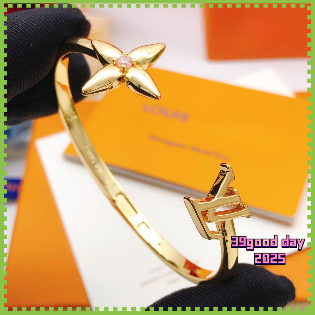 [L-home] สร้อยข้อมือ rhinestone สีดอกไม้ข้ามหญิง / 56115