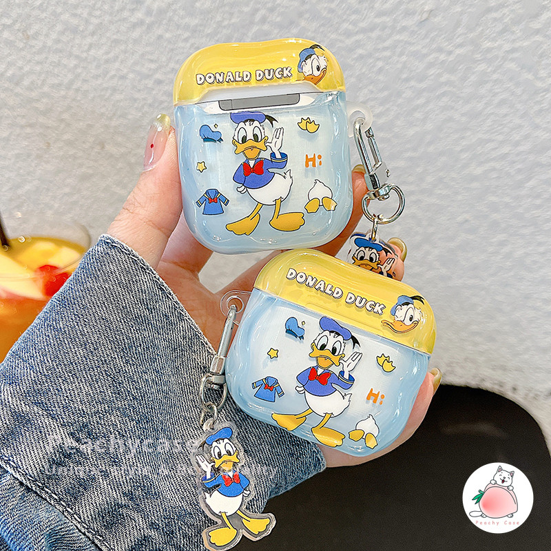 Disney Donald Duck จี้หูฟังป้องกันกรณีสําหรับ Airpods 1 2 3 4 Pro Pro2 Airpods4 Anti-loss IMD ไร้สายบลูทูธชุดหูฟัง - รูปที่ 5