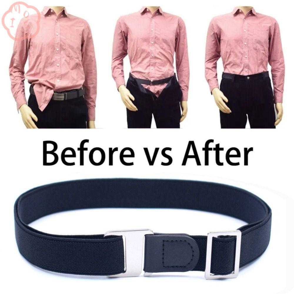 MIOSHOP สายรัดเสื้อ ลื่น Tuck It เข็มขัดเสื้อ Stay Best Universal Lock เข็มขัดปรับได้สำหรับชุดผู้ชายและผู้หญิง