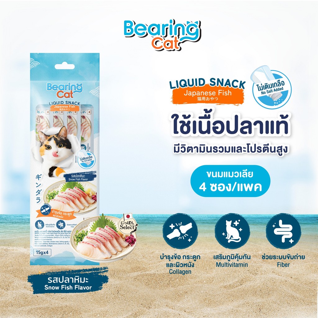 แพ็ค 4 ซอง BEARING Cat Liquid Snack ฟิซซีรีย์ รูปที่ 3