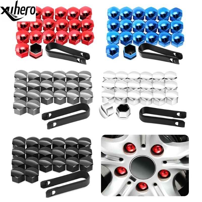 17 มม.ล้อรถ Nut Caps ป้องกันสําหรับ audi a5 vw t5 transporter skoda kodiaq peugeot 508 land rover de