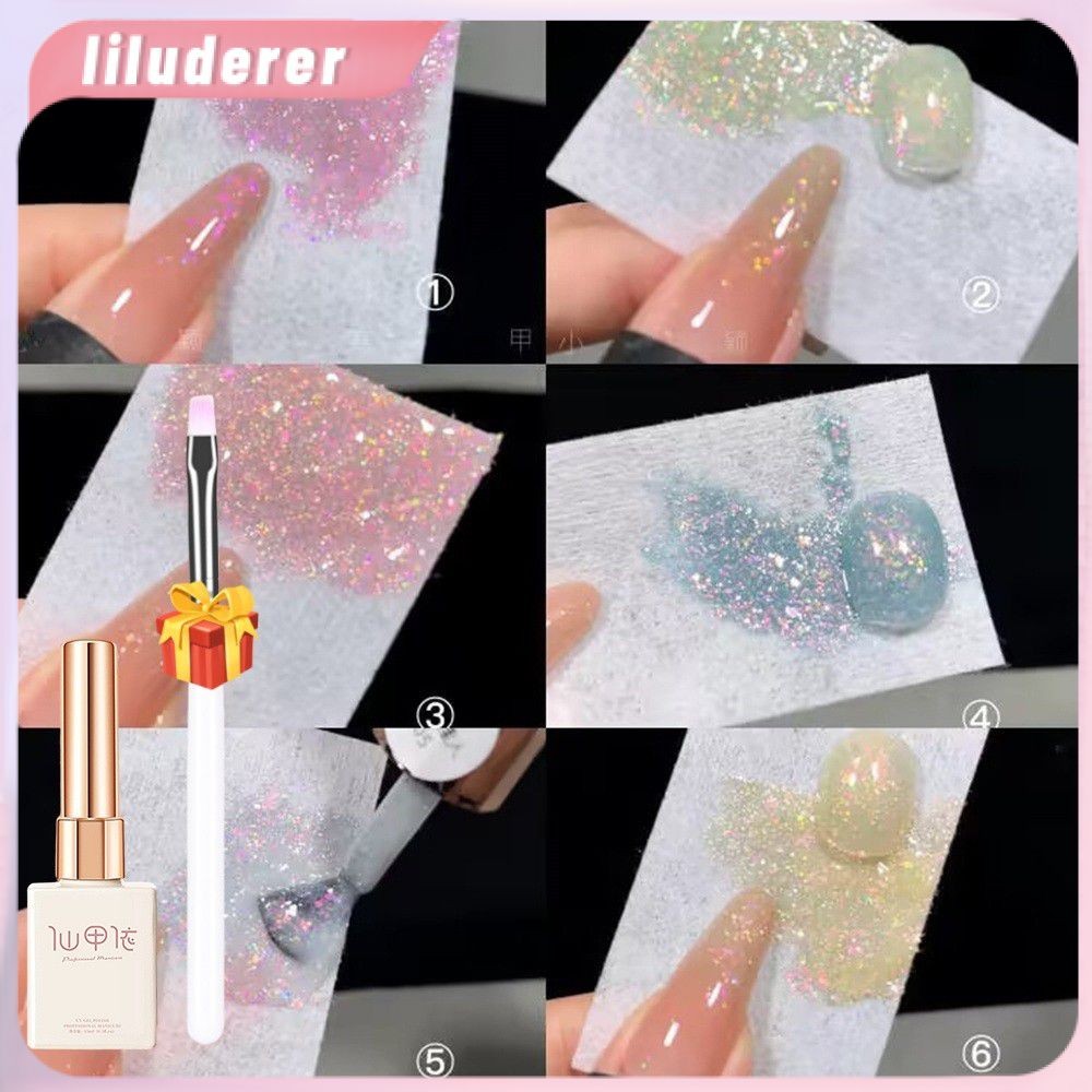 【ซื้อ 1 แถม 2】xeijayi Opal Broken Drill Nail Gel Peerless Beauty Series Sequin Fine Flash Photothera