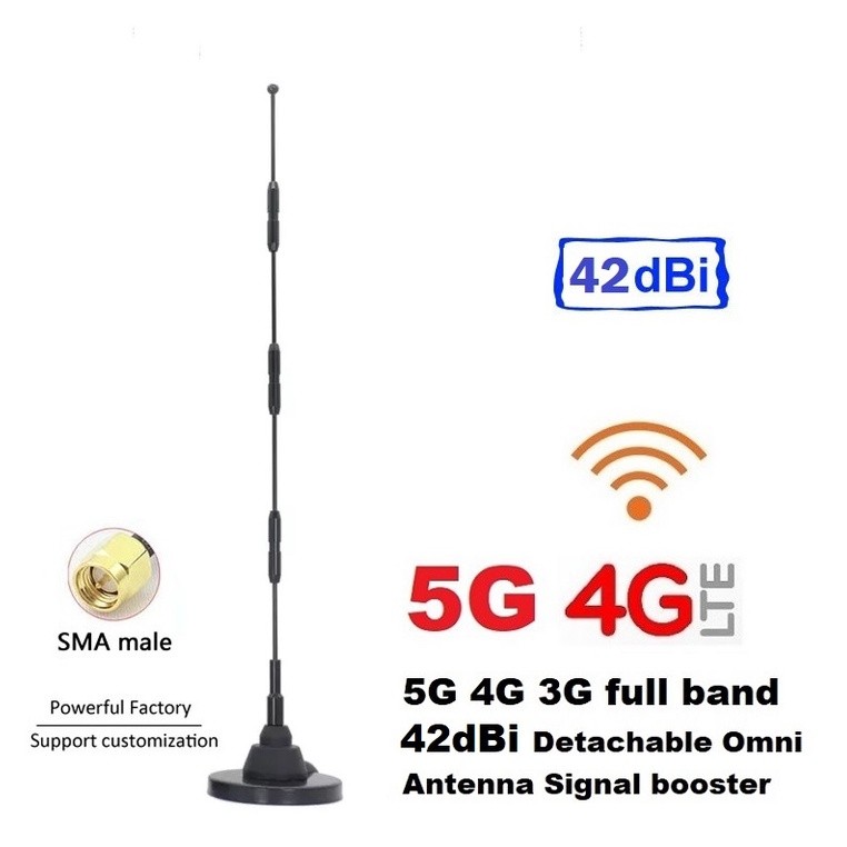 5G 4G Antenna 42dBi Detachable 600~6000MHz full band External Antenna