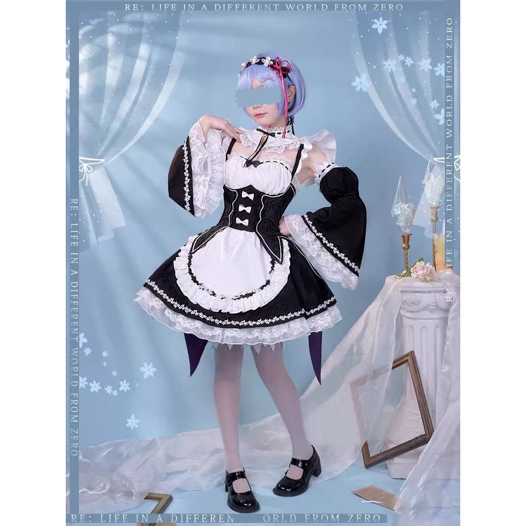 Rem คอสเพลย์ ชุดแม่บ้านรุ่นหรูหราจาก Scratch เครื่องแต่งกาย NS