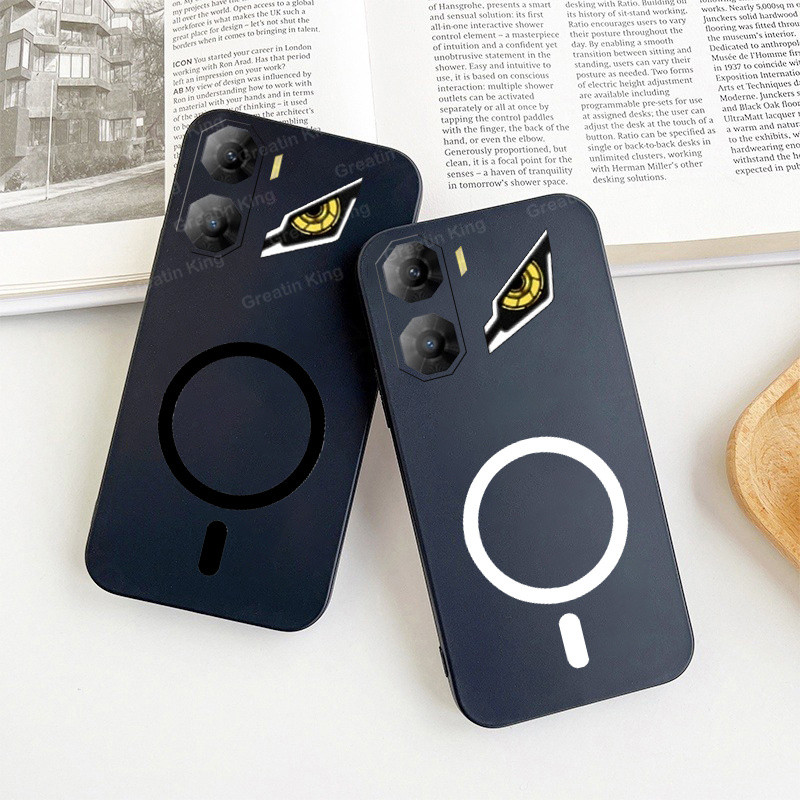 สําหรับ Nubia Neo 3 5G Z2464N/Neo 3 GT 5G Z2465N สีดํา Matte Soft TPU ป้องกันสติกเกอร์แม่เหล็ก