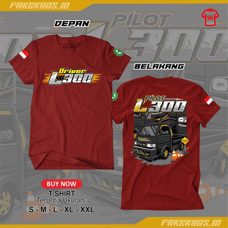 Indokaos.id - L300 DRIVER T-SHIRT (วัสดุหวี 24 วินาทีหนา) เหมาะสําหรับผู้ชายและผู้หญิง