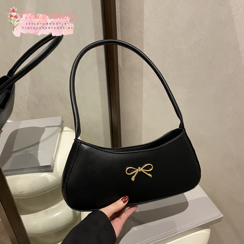 (ร้อมส่ง) กระเป๋าสะพายไหล่ แฟชั่นใหม่ อะไหล่โบว์น่ารัก สไตล์เกาหลี