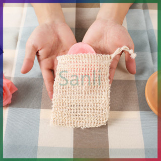 Sanli ถุงใส่สบู่ ถุงตาข่ายธรรมชาติ ถุงตาข่ายตีฟองสบู่ ถุงตาข…